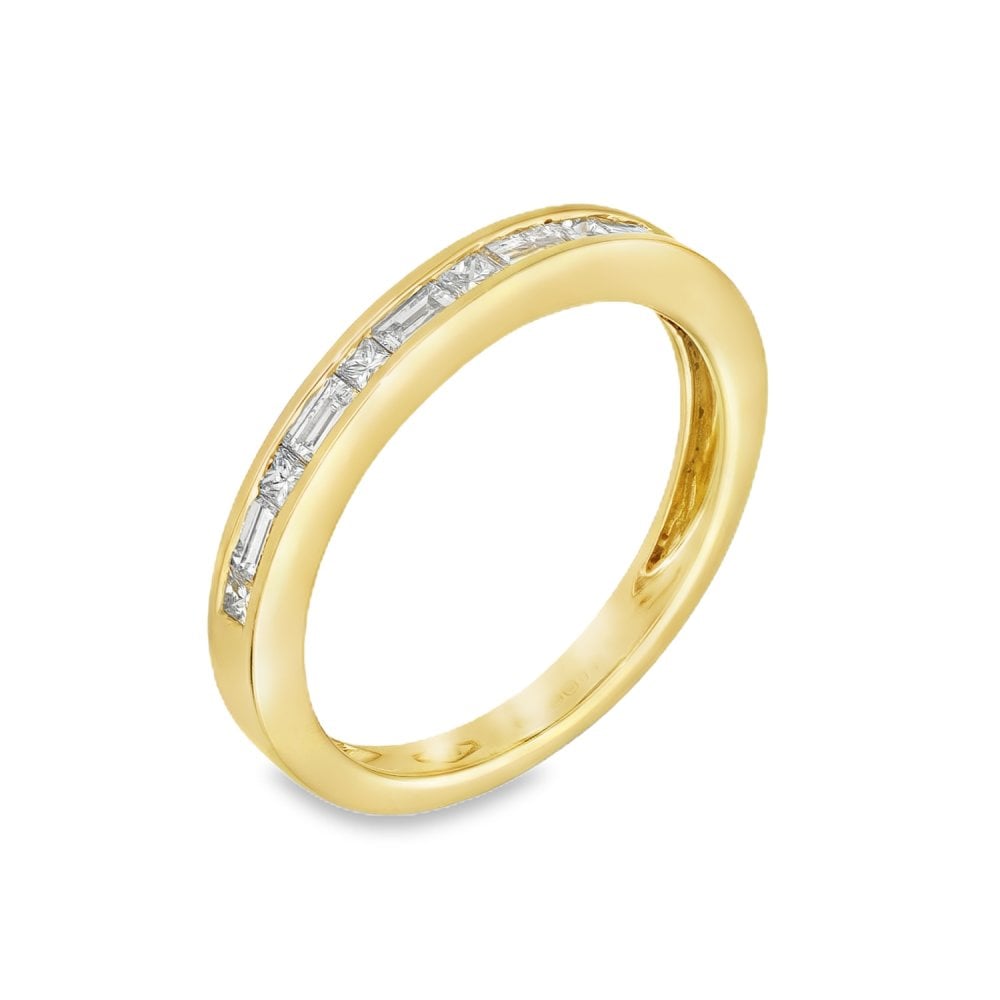 18ct Yellow Gold Diamond Half Eternity Ring - Size L - 0.35ct