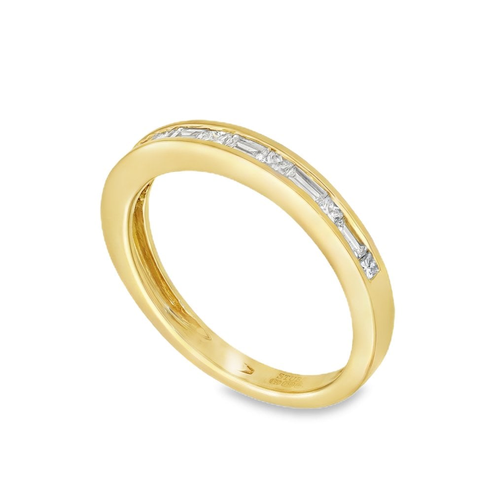 18ct Yellow Gold Diamond Half Eternity Ring - Size L - 0.35ct