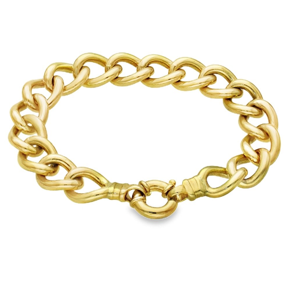 9ct Yellow Gold Heavy Curb Bracelet - 8.5" - 74.3g