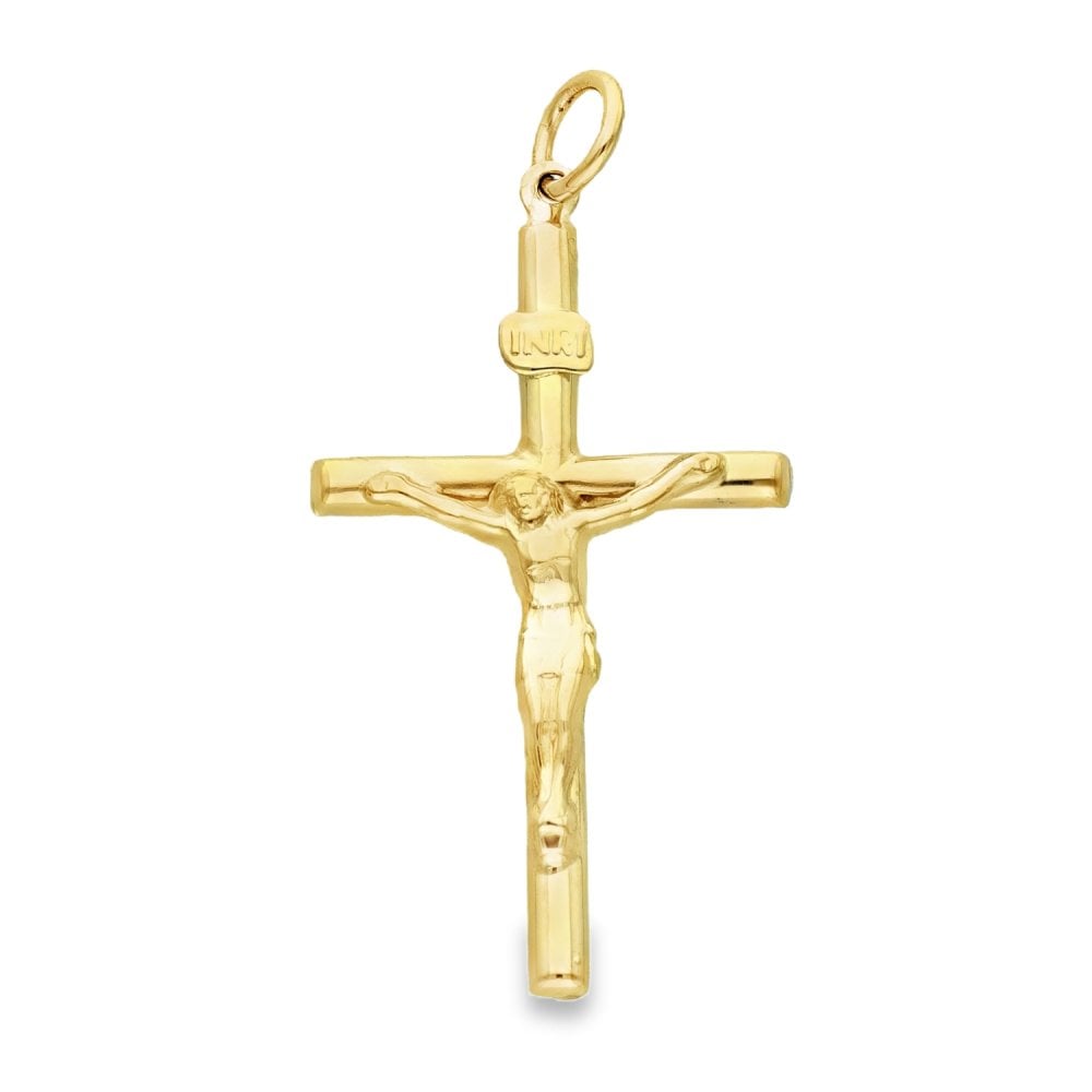 9ct Yellow Gold Crucifix Pendant - 21x37x2mm - 1.3g