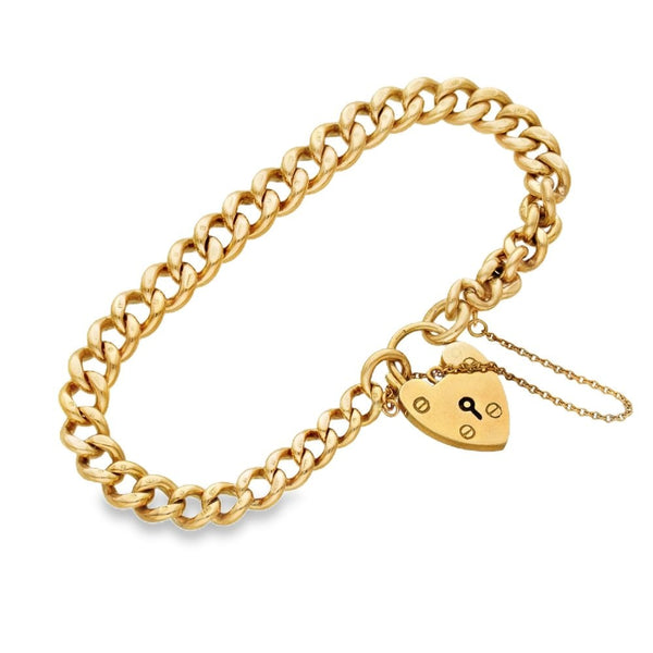 9ct Rose Gold Curb Bracelet - 8" - 31.1g