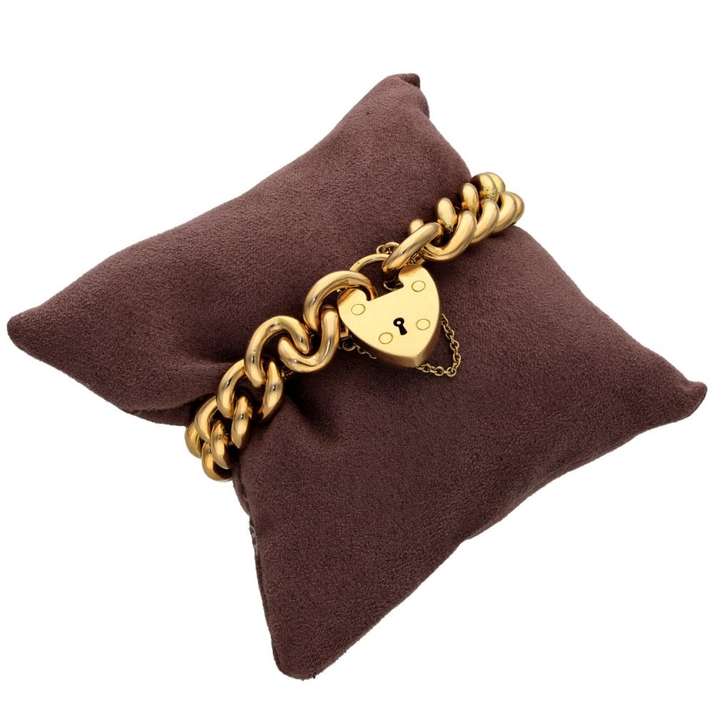9ct Rose Gold Hollow Curb Bracelet - 8" - 29.0g