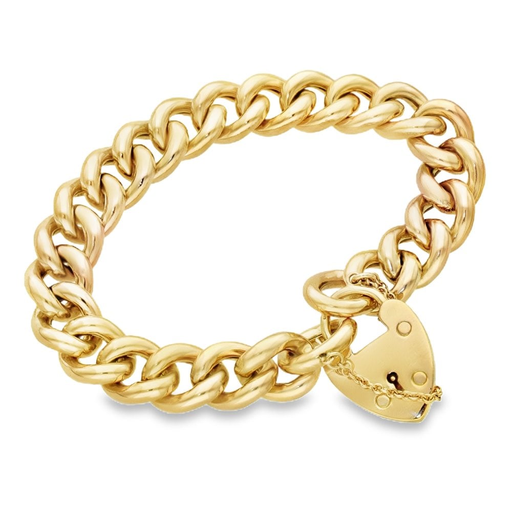 9ct Rose Gold Hollow Curb Bracelet - 8" - 29.0g