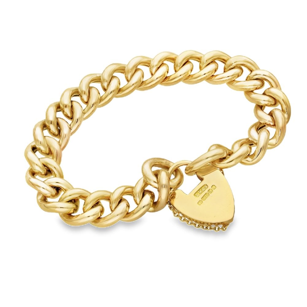 9ct Rose Gold Hollow Curb Bracelet - 8" - 29.0g
