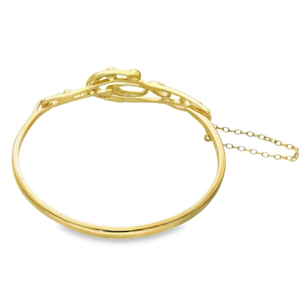 9ct Yellow Gold Flip Top Bangle - 17.5cm - 15.4g