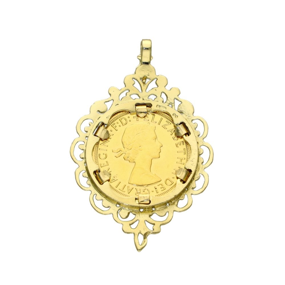 1965 Yellow Gold Full Sovereign Coin Pendant - 31x48mm - 13.0g
