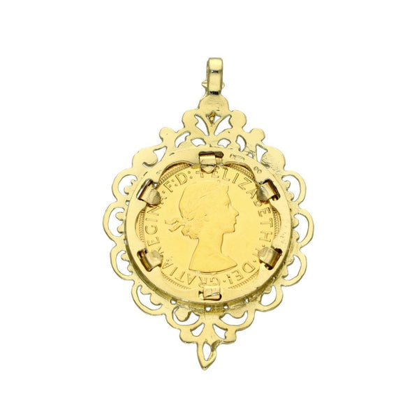 1965 Yellow Gold Full Sovereign Coin Pendant - 31x48mm - 13.0g
