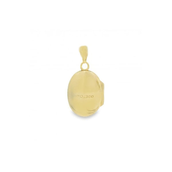 9ct Yellow Gold Half-Engraved Locket - 13x16x3mm - 2.6g