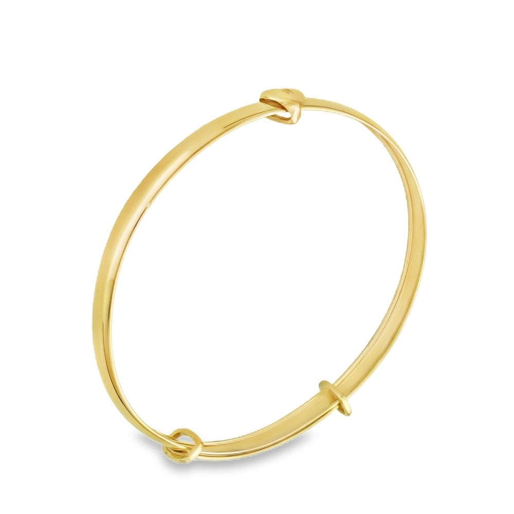 9ct Yellow Gold Adjustable Baby Bangle - 16cm - 2.9g