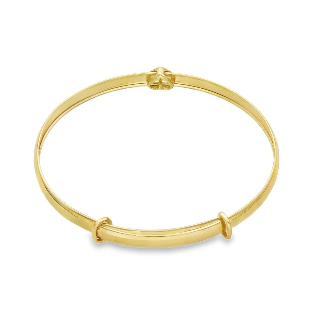 9ct Yellow Gold Adjustable Baby Bangle - 16cm - 2.9g