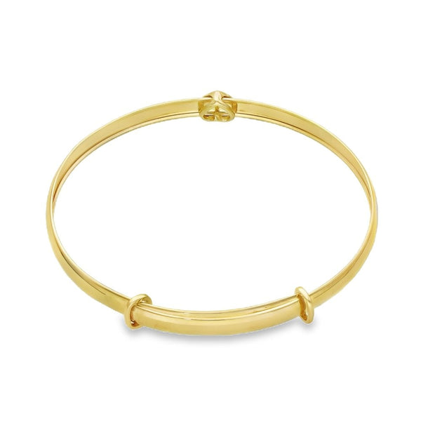 9ct Yellow Gold Adjustable Baby Bangle - 16cm - 2.9g