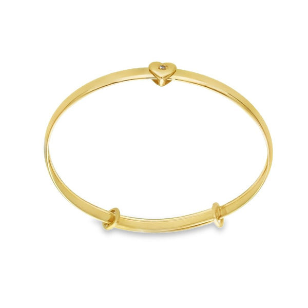 9ct Yellow Gold Adjustable Baby Bangle - 16cm - 2.9g
