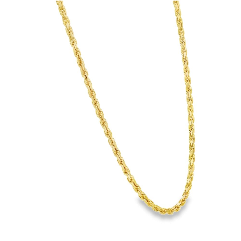 9ct Yellow Gold Square Rope Chain - 24" - 17.6g