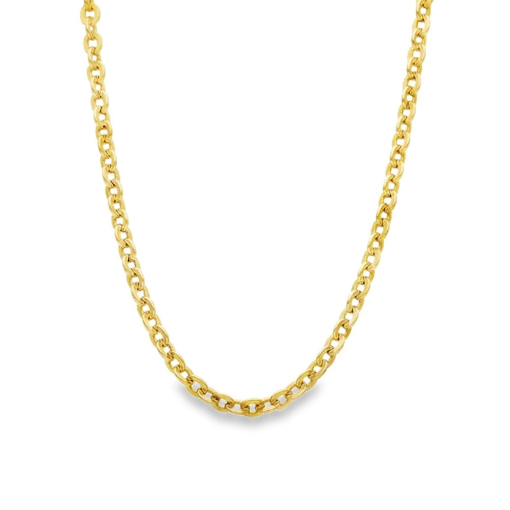 9ct Yellow Gold Flat Round Trace Chain - 19" - 15.5g