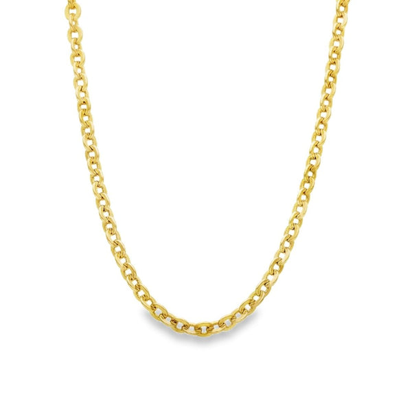 9ct Yellow Gold Flat Round Trace Chain - 19" - 15.5g