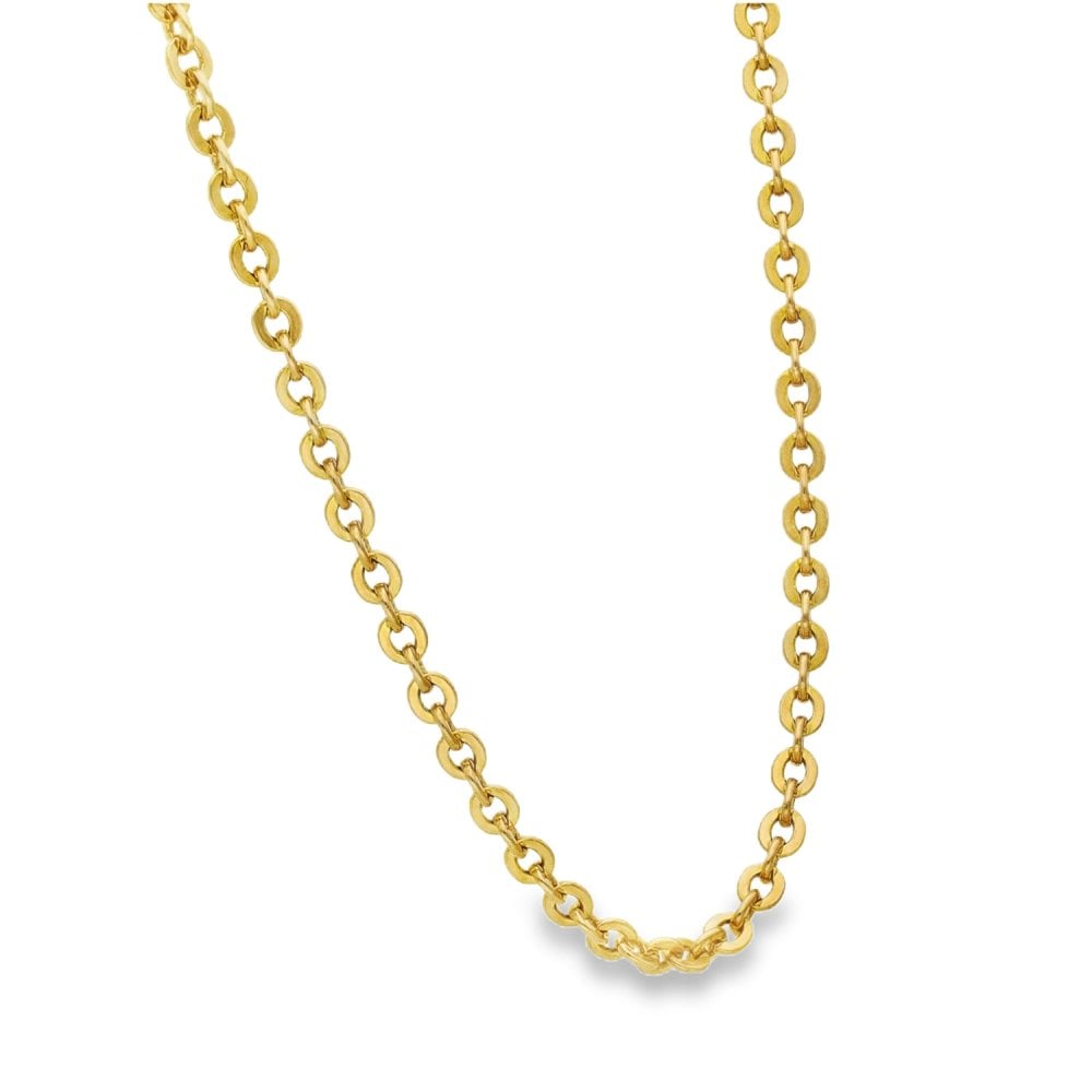 9ct Yellow Gold Flat Round Trace Chain - 19" - 15.5g
