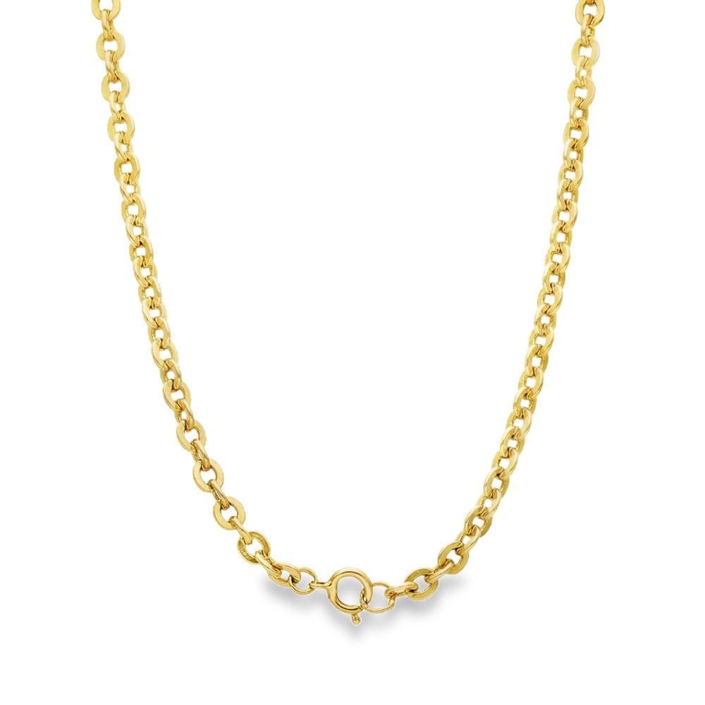 9ct Yellow Gold Flat Round Trace Chain - 19" - 15.5g