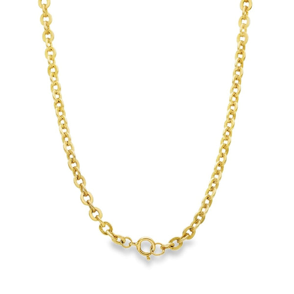 9ct Yellow Gold Flat Round Trace Chain - 19" - 15.5g