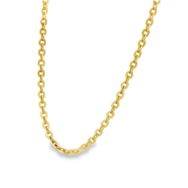 9ct Yellow Gold Flat Round Trace Chain - 19" - 15.5g