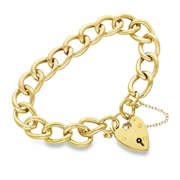 9ct Yellow Gold Hollow Open Curb Bracelet - 7" - 17.4g