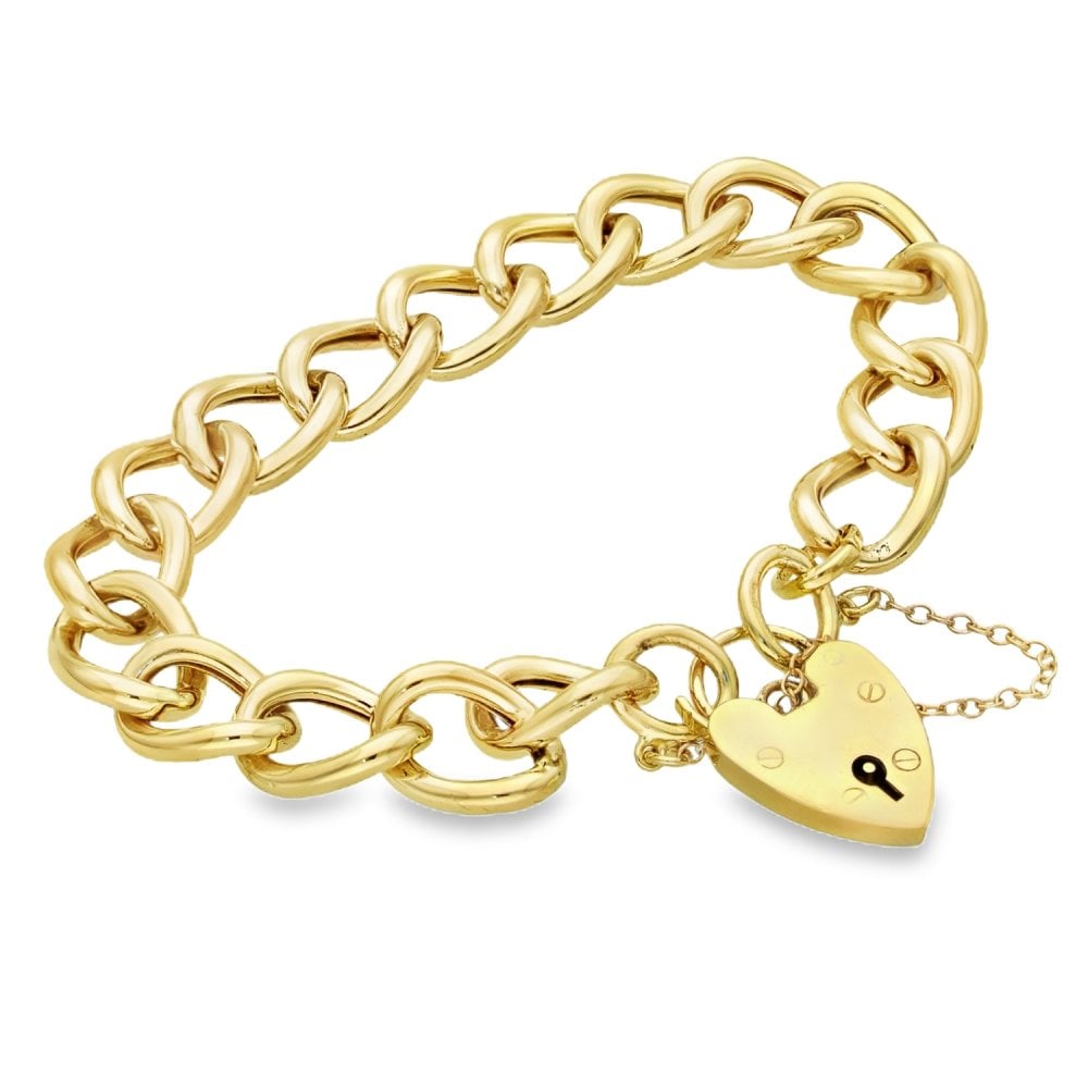 9ct Yellow Gold Hollow Open Curb Bracelet - 7" - 17.4g