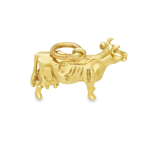 9ct Yellow Gold Bull Charm - 21x14x6mm - 5.1g