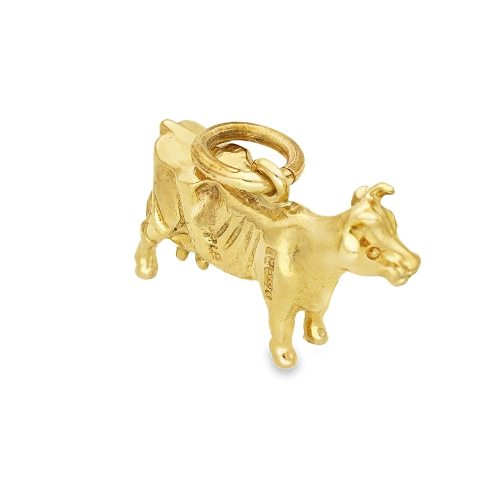 9ct Yellow Gold Bull Charm - 21x14x6mm - 5.1g