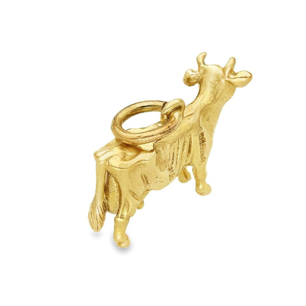 9ct Yellow Gold Bull Charm - 21x14x6mm - 5.1g