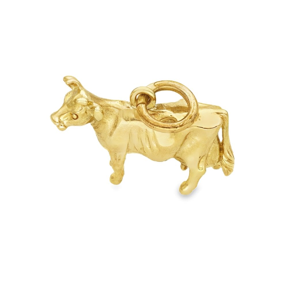 9ct Yellow Gold Bull Charm - 21x14x6mm - 5.1g
