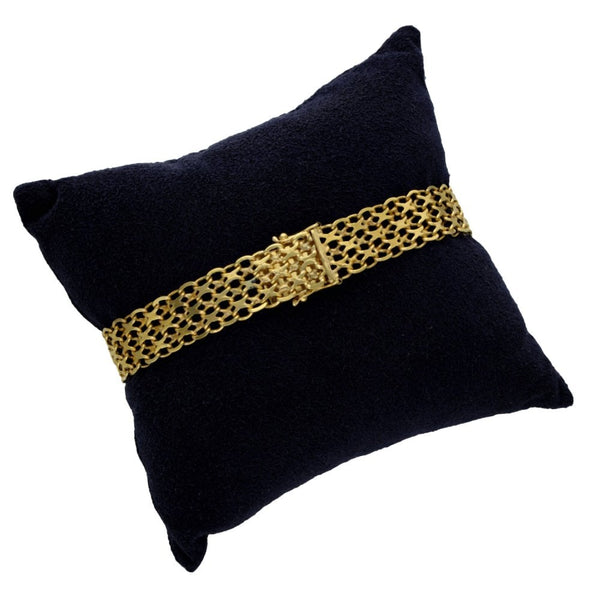 9ct Yellow Gold Mesh-Link Identity Bracelet - 8.5" - 32.2g