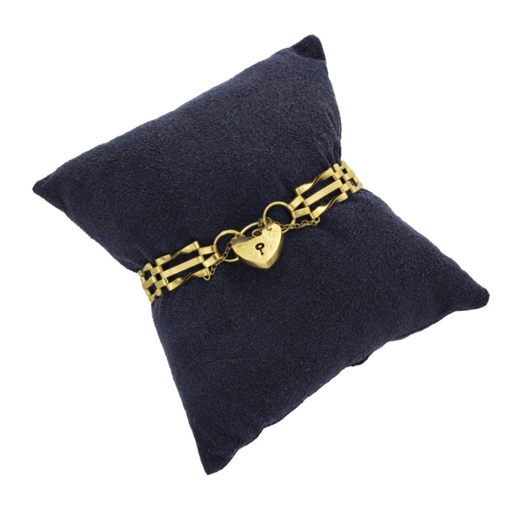 9ct Yellow Gold Twist Bar Gate Bracelet - 7" - 6.7g