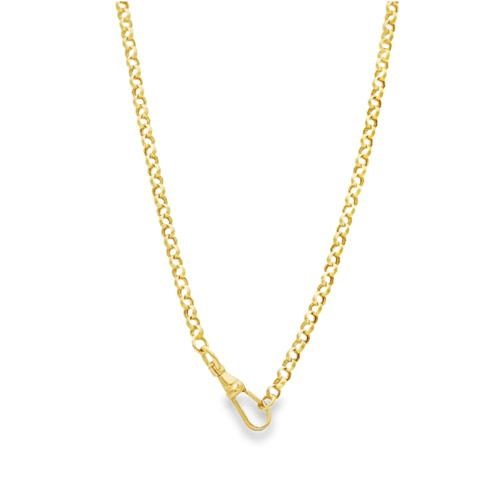 9ct Yellow Gold Round Belcher Chain & T Bar - 18" - 6.5g