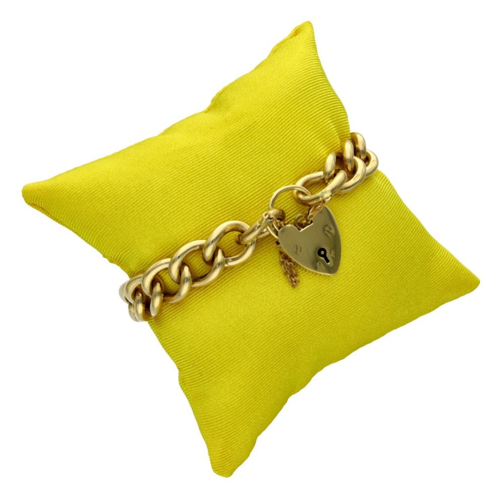 9ct Yellow Gold Open Curb Bracelet - 8" - 60.6g