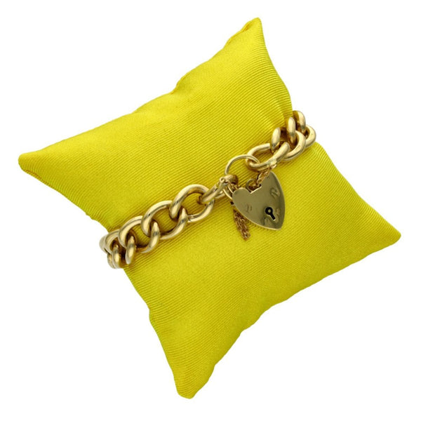 9ct Yellow Gold Open Curb Bracelet - 8" - 60.6g