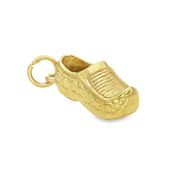 9ct Yellow Gold Solid Engraved Shoe Charm - 23x9x8mm - 4.3g