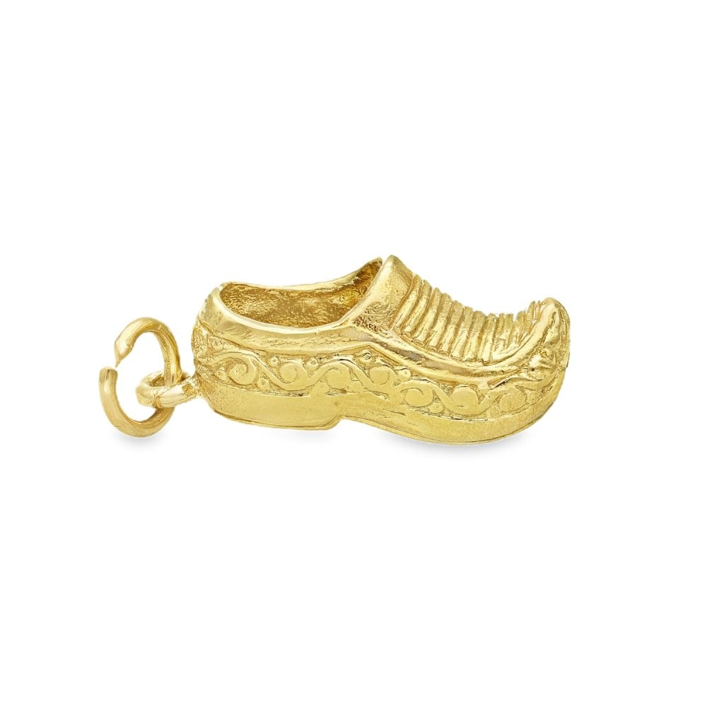 9ct Yellow Gold Solid Engraved Shoe Charm - 23x9x8mm - 4.3g