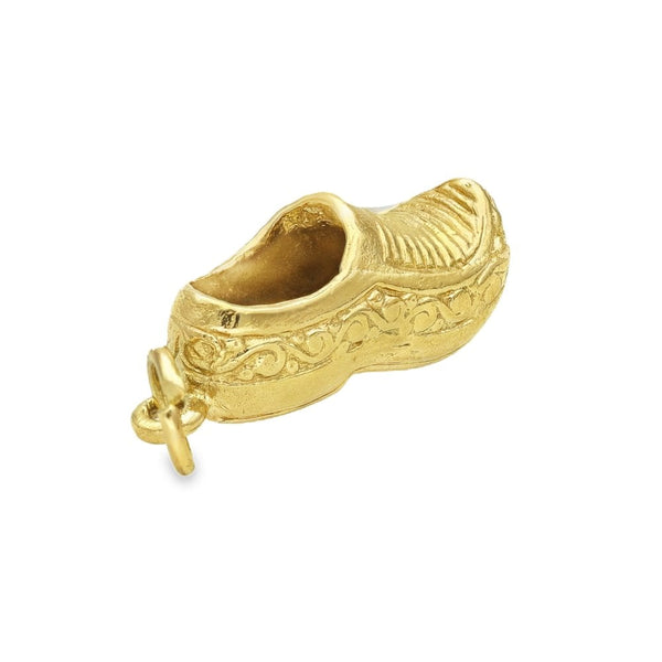 9ct Yellow Gold Solid Engraved Shoe Charm - 23x9x8mm - 4.3g