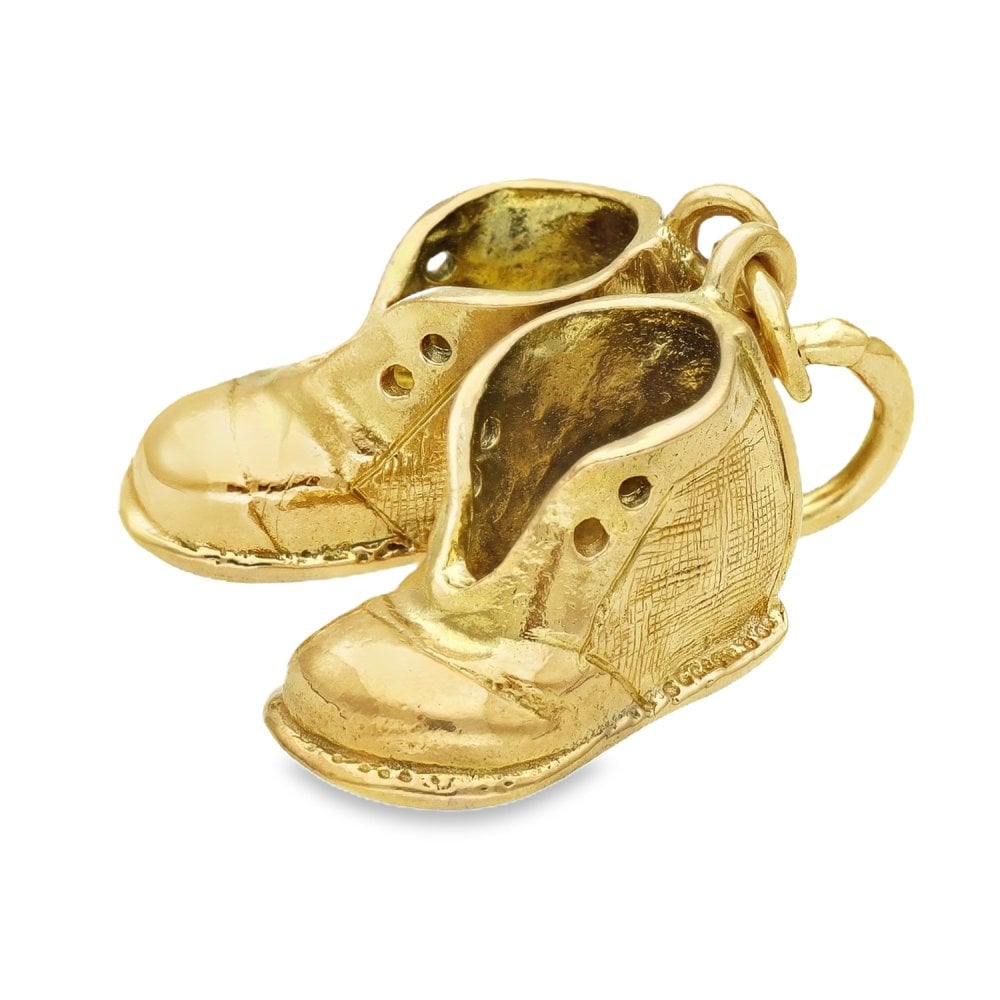 9ct Yellow Gold Work Boots Charm - 18x29x13mm - 7.6g