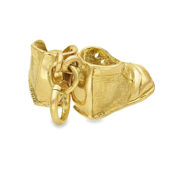 9ct Yellow Gold Work Boots Charm - 18x29x13mm - 7.6g