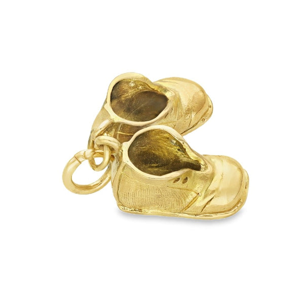 9ct Yellow Gold Work Boots Charm - 18x29x13mm - 7.6g