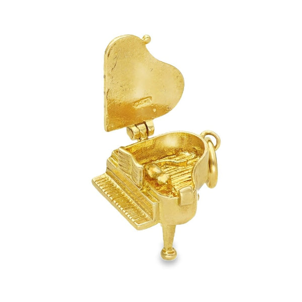 9ct Yellow Gold Piano Charm - 14x11x15mm - 2.9g