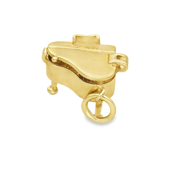 9ct Yellow Gold Piano Charm - 14x11x15mm - 2.9g