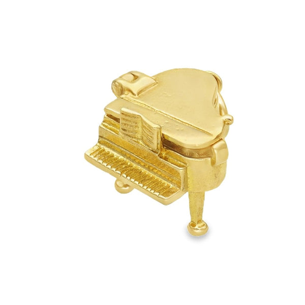 9ct Yellow Gold Piano Charm - 14x11x15mm - 2.9g