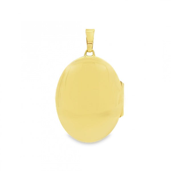 9ct Yellow Gold Feather Engraved Locket - 23x29x7mm - 4.0g