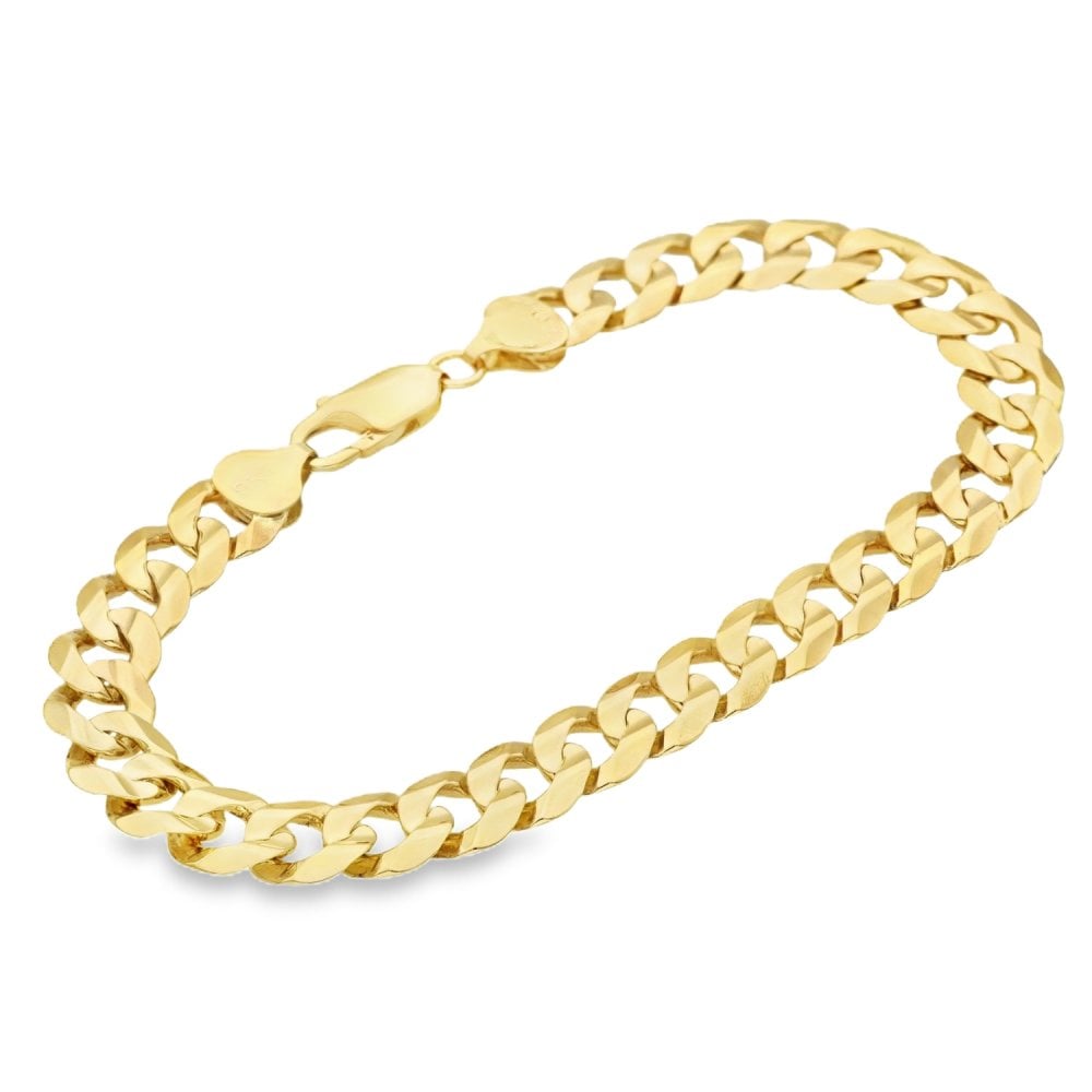9ct Yellow Gold Curb Bracelet - 8.5" - 17.4g