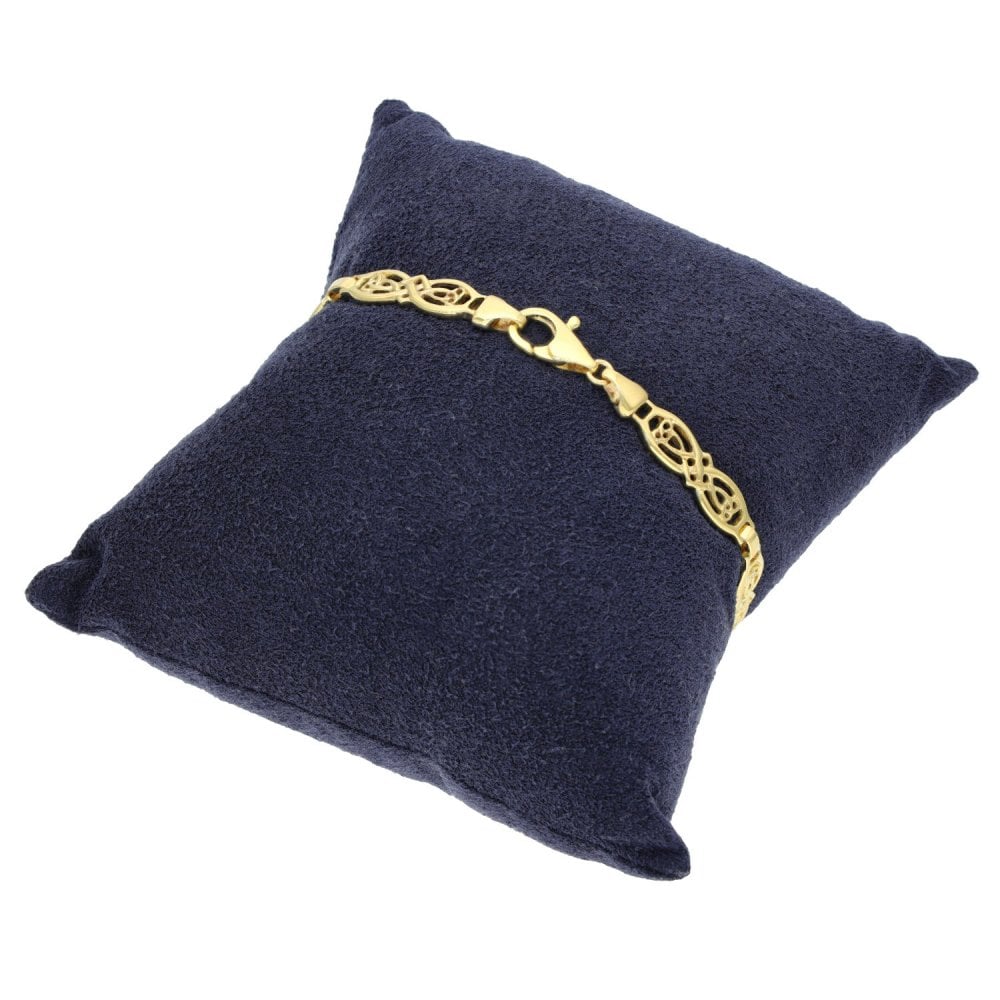 9ct Yellow Gold Celtic-Style Bracelet - 7.5" - 9.8g