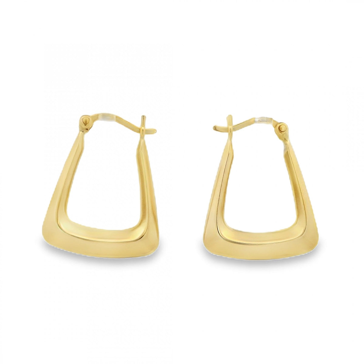 9ct Yellow Gold Creole Hoop Earrings - 17x22mm - 1.6g