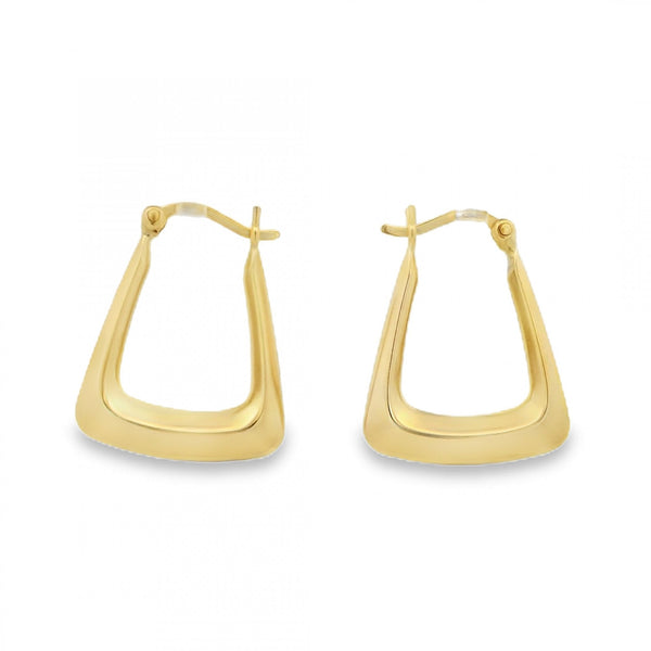 9ct Yellow Gold Creole Hoop Earrings - 17x22mm - 1.6g