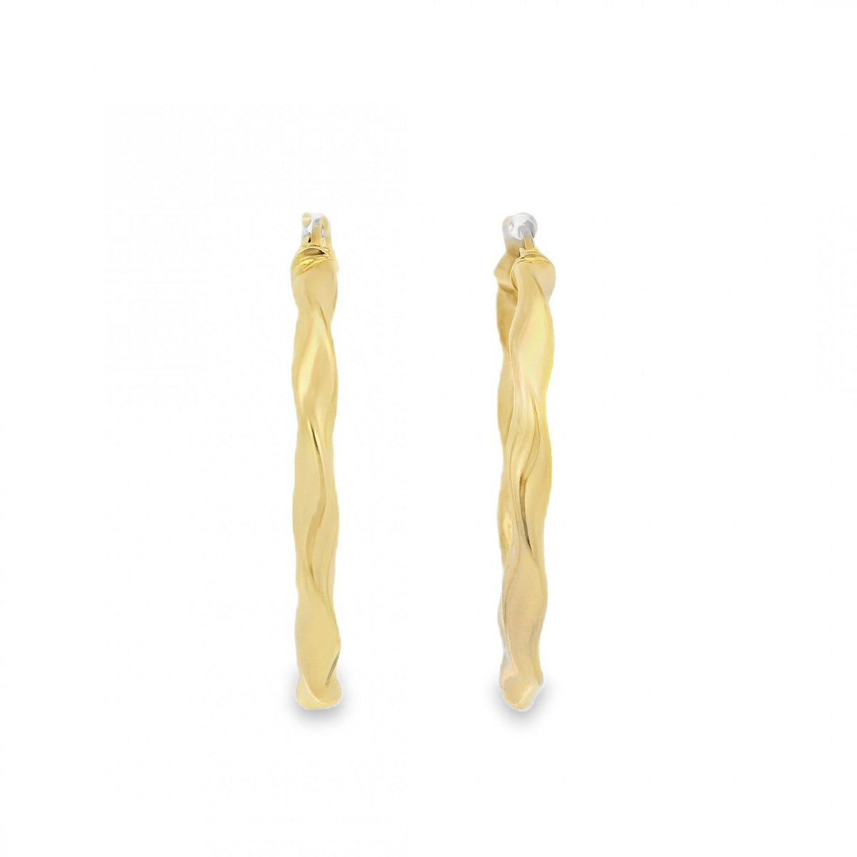 9ct Yellow Gold Twist Hoop Earrings - 29x29mm - 1.9g