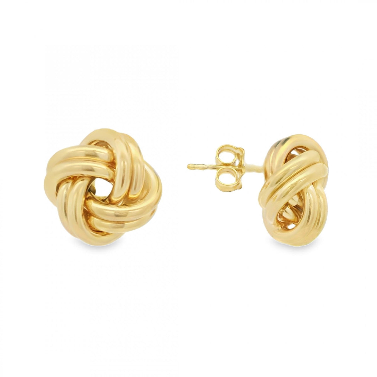 9ct Yellow Gold Knot Stud Earrings - 13x13mm - 3.5g